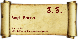 Bogi Barna névjegykártya