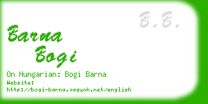 barna bogi business card